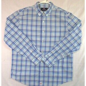 Vineyard Vines Slim Fit Murray Men's Blue Plaid Long Sleeve Cotton